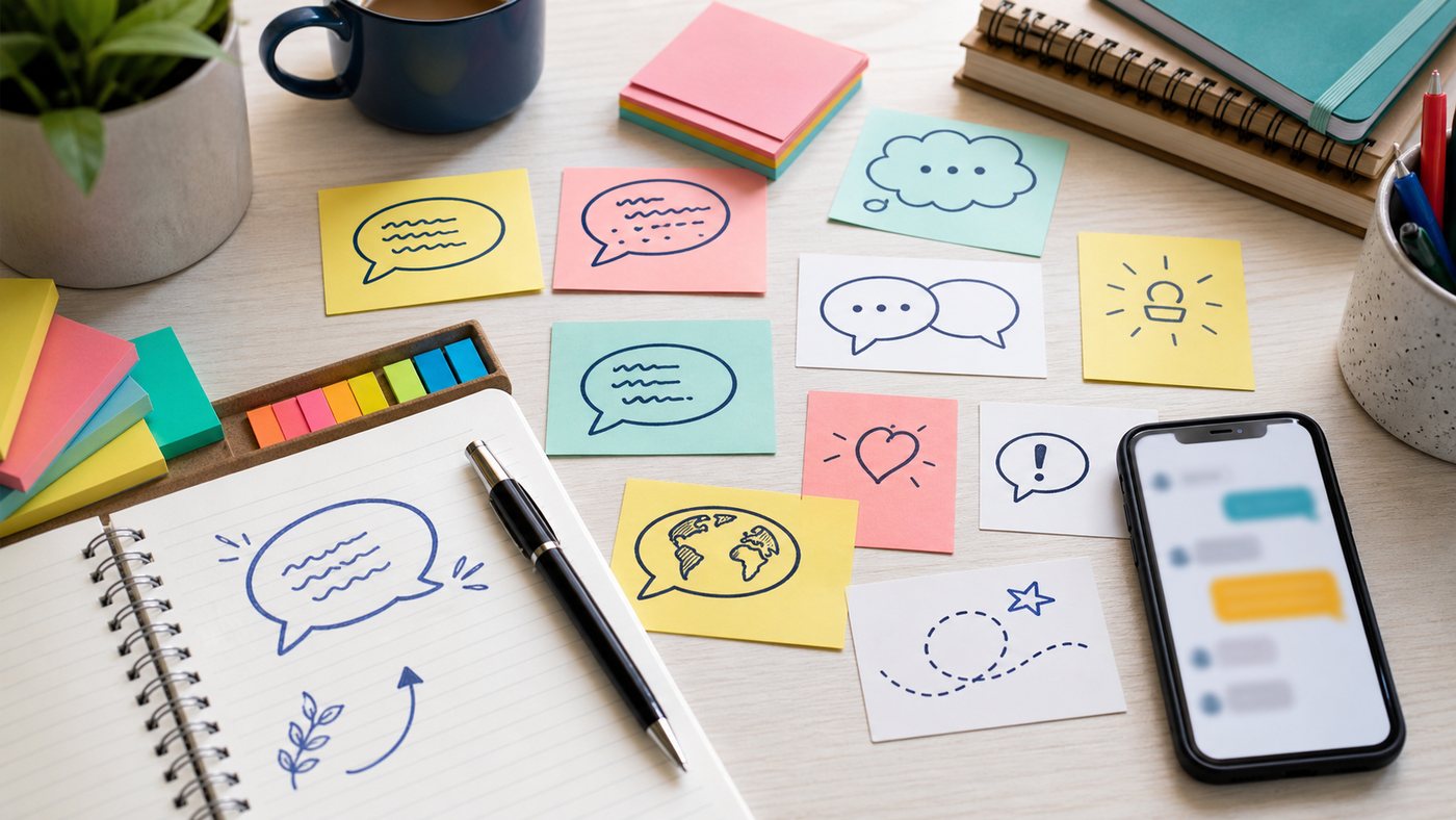 Colorful conversation cards for idioms